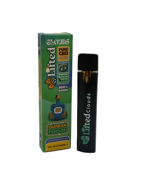 Lifted Clouds CBD Disposable Vape 0.5ml - Durban Poison