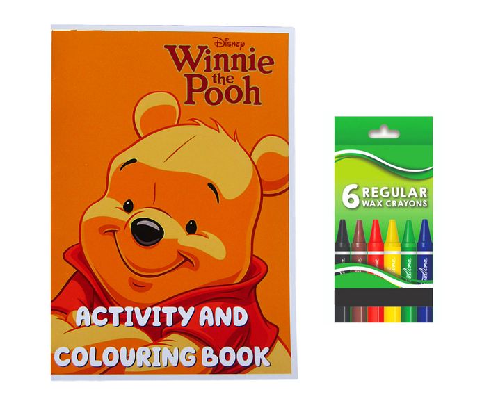 Winnie The Pooh Activity and Colouring Book A5 plus 6 Wax Crayons -Set of 5