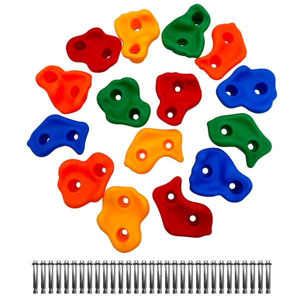 15 Pcs DIY Kids Rock Climbing Wall Holds Set