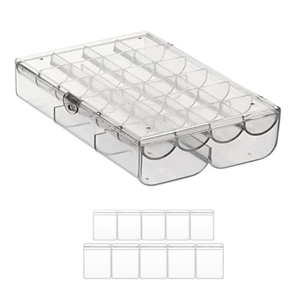 2 Layer Jewelry Storage Box Set With 10 Jewelry PVC Storage Bags
