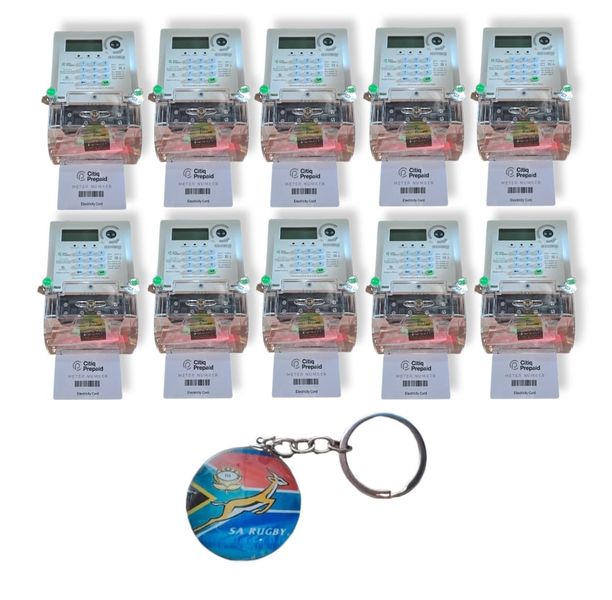 Prepaid Electricity Meter and Keychain - 10 Pack
