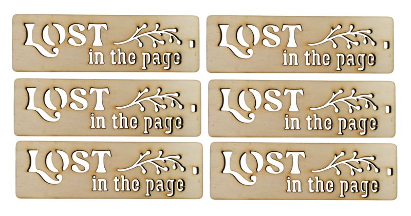 Wooden Lost In The Page Bookmark Stencil - 6 Pack