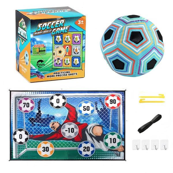 Kids Soccer Ball Game Set Indoor Outdoor Backyard Toss Soccer Goal Game
