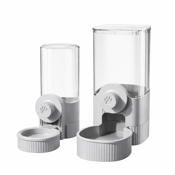 Pet Automatic Feeder Water Dispenser Set Cage Mounted Dog Cat