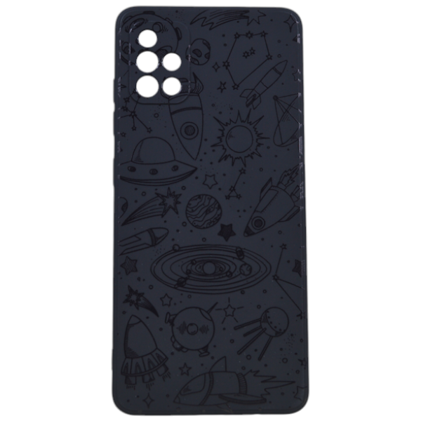 High Quality Space Print Phone Case for Samsung Galaxy S21 Ultra - Black
