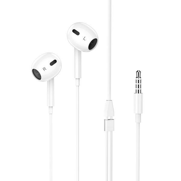 FI- In Ear Earphones with Mic Model M1 Max with 3.5 mm Connector: White