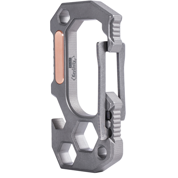 Titanium Alloy EDC Carabiner Clip with Wrench (Copper Inlay)