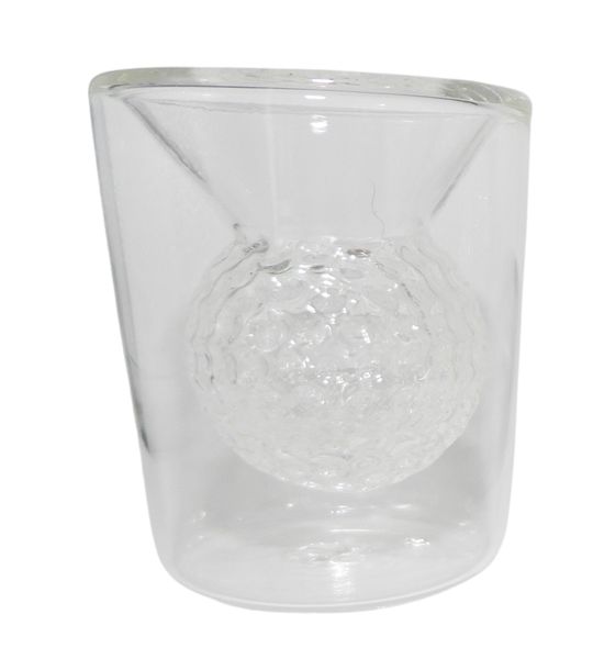 Golf Ball Shape Double Wall Espresso/ Tot Glass- 6 Pack
