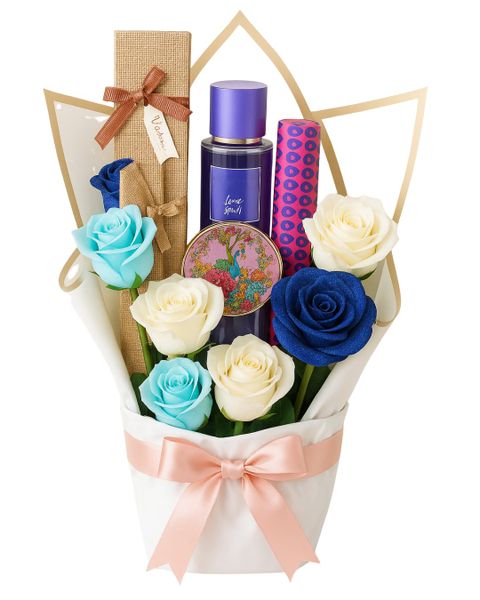 Bouquet of Gifts - Roses &amp; Treasures - Blue &amp; White Edition