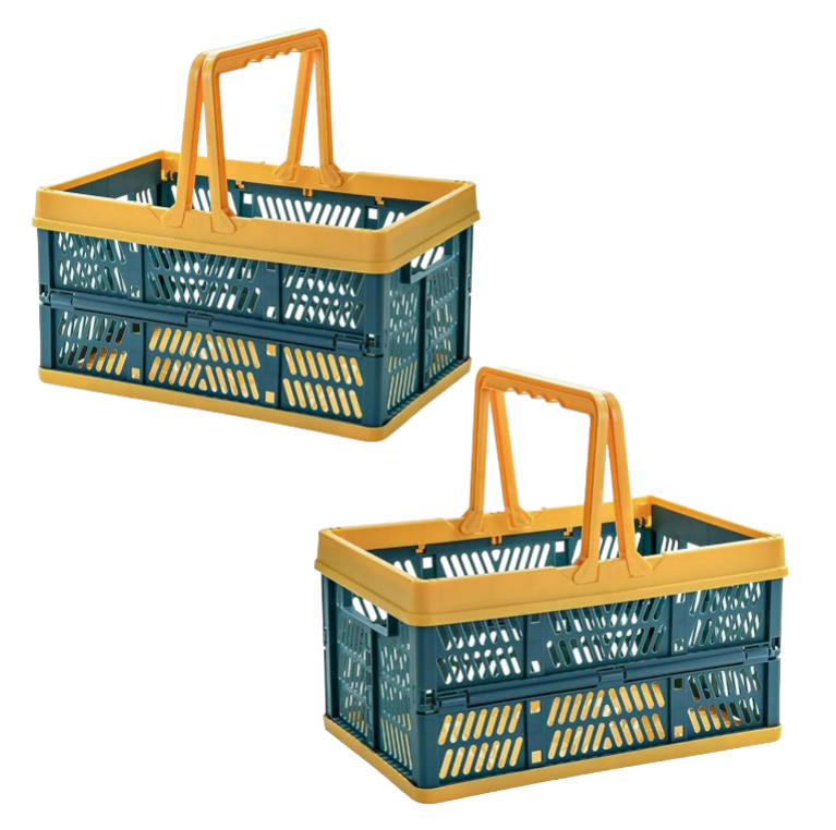 42CM Multipurpose Stackable Collapsible Organizer Box Crate Style 2 Pieces Buy Online in