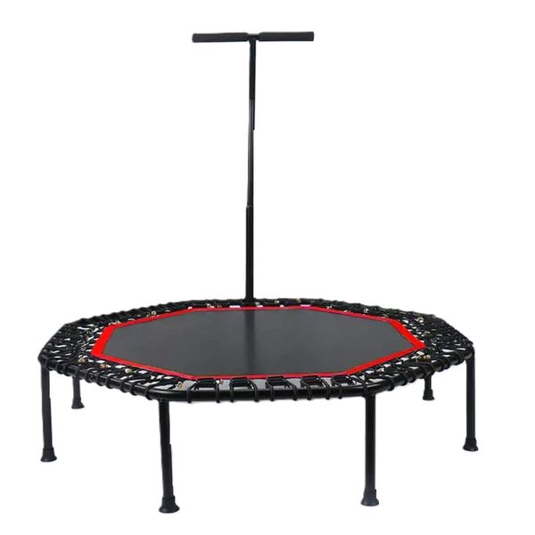 131 cm Hexagon Fitness Trampoline with T-Bar Handle - Black