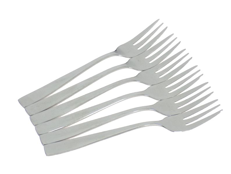 Elegant 6 Piece Cake Forks - Square Handle
