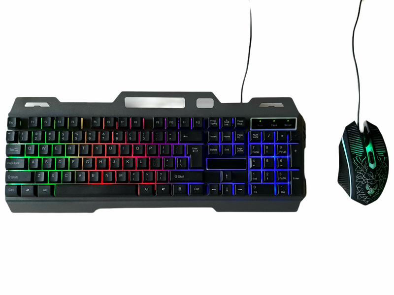 Keyboard Mouse Combo set with full multi color Backlit LED lights.