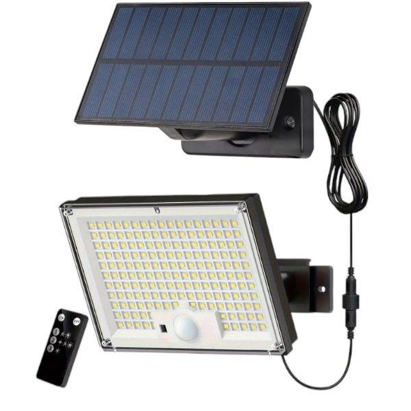 Solar-Powered Outdoor Motion Sensor Security Floodlight - Black