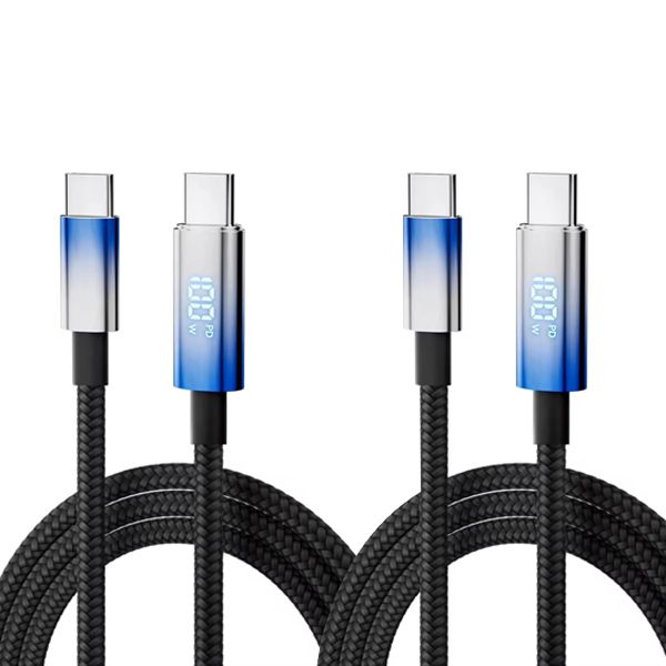 2 Pack 100W Fast Charging Braided Type C to Type C Cable 1.2M,5A PD Cord
