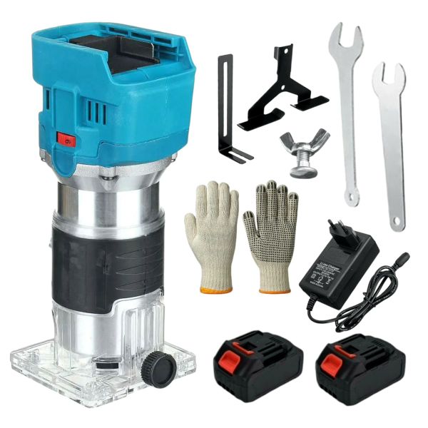 21V Cordless Palm Router - Wireless Lithium Wood Router Hand Trimming Tool