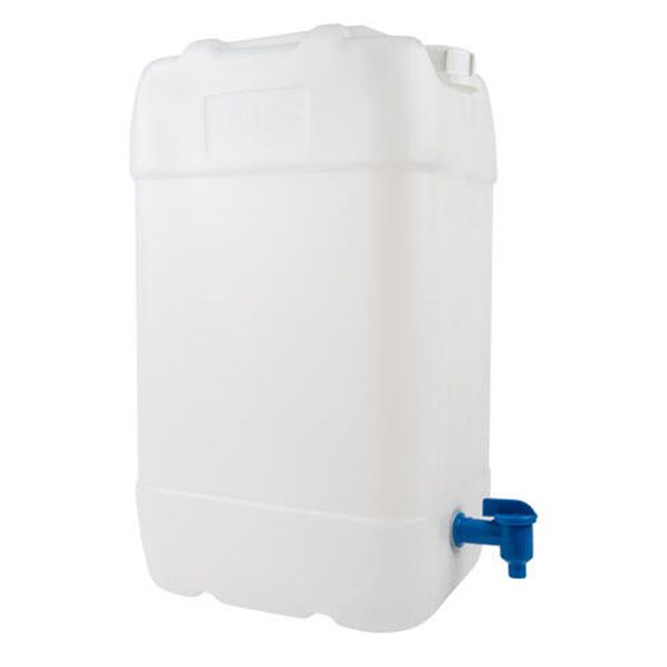 Water Can With Tap - Water Storage - Container - Plastic - White - 25L