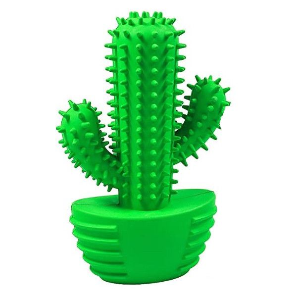 Olive Tree - Squeky Dog Toothbrush / Chewing Toy With Milk Scent - Cactus