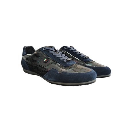Enrico Coveri Navy Mens Lace Up Suede PU Sneakers Daily Sale Shop