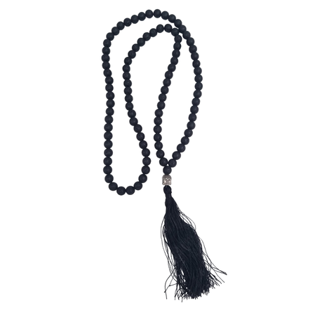 Necklace Hand Knotted Meditation Prayer Beads - Black Lava Stone and Tassle, Shop Today. Get it Tomorrow!