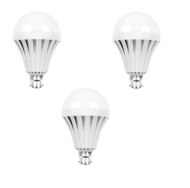 Loadshedding Rechargeable 9W LED Light Bulb - Cool White - 3 Pack