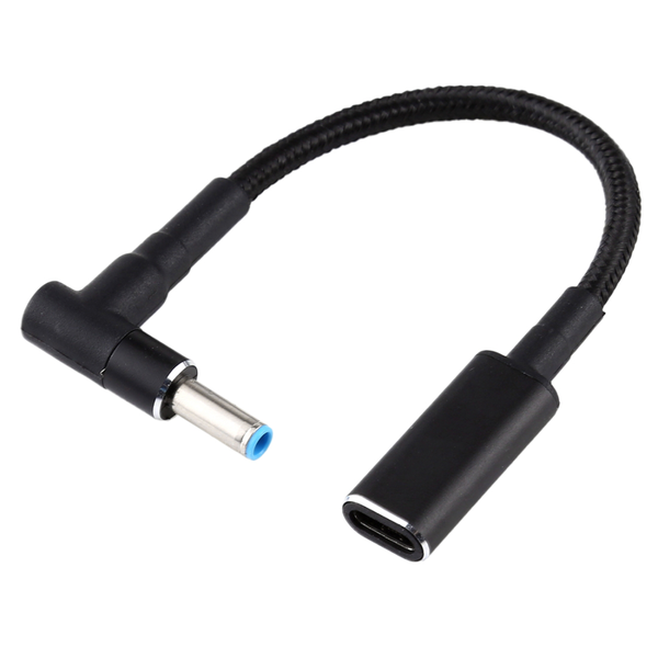 PD 100W 18.5-20V 4.5 x 0.6mm Elbow to USB-C / Type-C Adapter Cable For HP