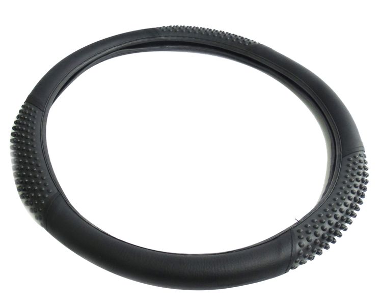Steering Wheel Cover Black Pvc Masge (Med 37-39cm)