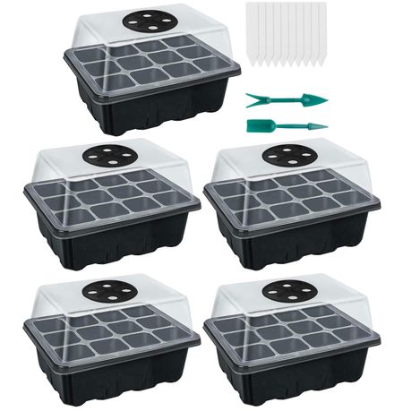 5 Pack Seed Starter Tray Kit with Humidity Control Vents Image