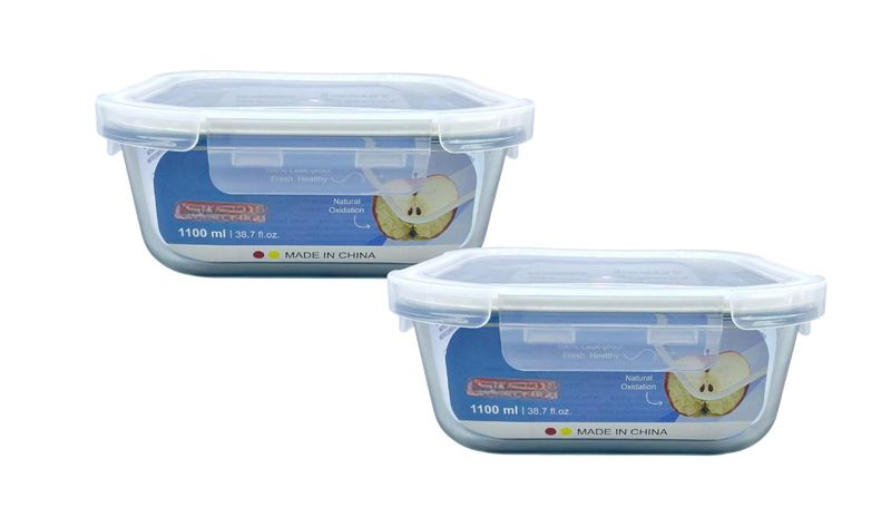 Transparent Storage Containers - 1100ml - 2pcs