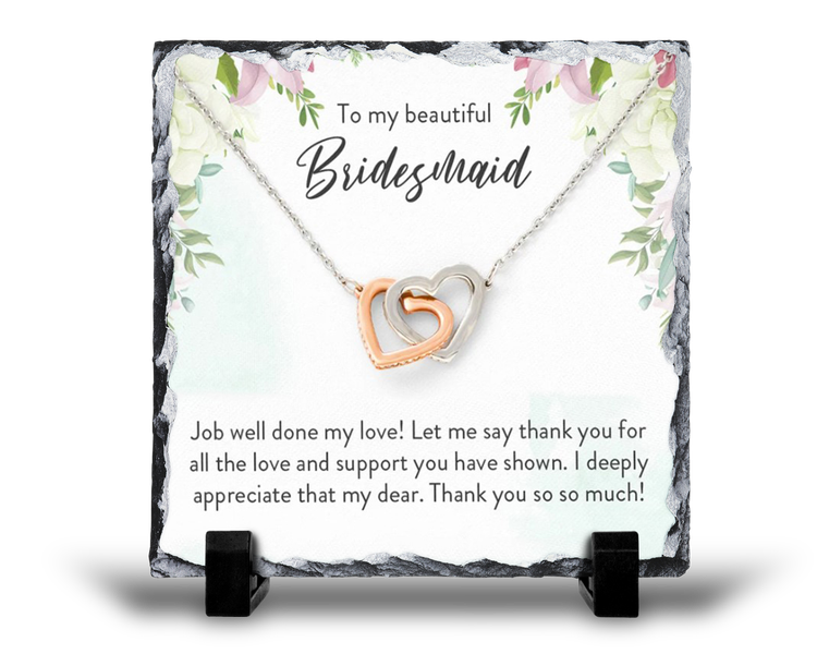To My Beautiful Bridesmaid Thank You Wedding v1 Gift Rock Slate