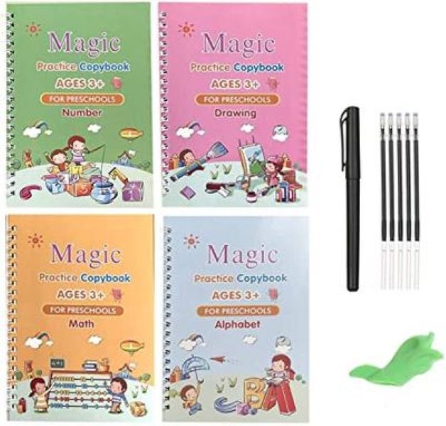Magic Practice Copybook for Kids- Age 3-8 Years- with Calligraphy Pens.