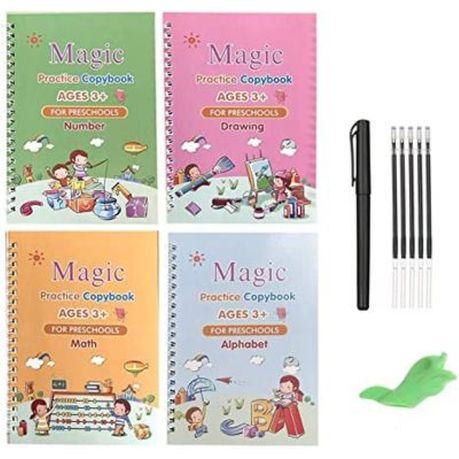 4 Pack Large Magic Practice Copybook for Kids Pen Control Writing