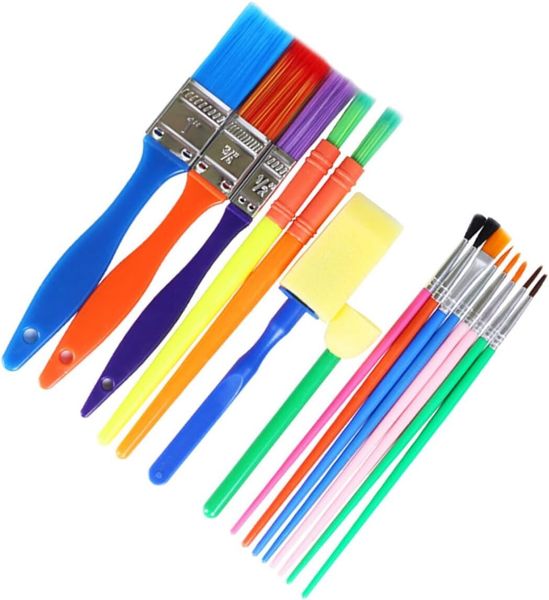 15pcs Painting Boys and Girls Paint Brush Set Sponge Brushes Water Colors