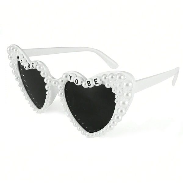 Bride To Be Heart Shaped Pearl Sunglasses
