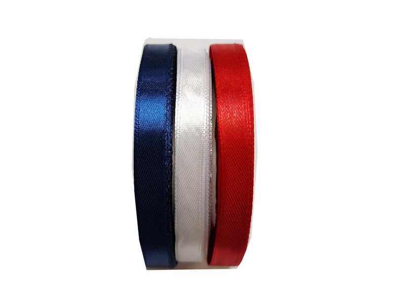 BEAD COOL - Satin Ribbon - 10mm Width - Navy/White/Red - 60 Meters