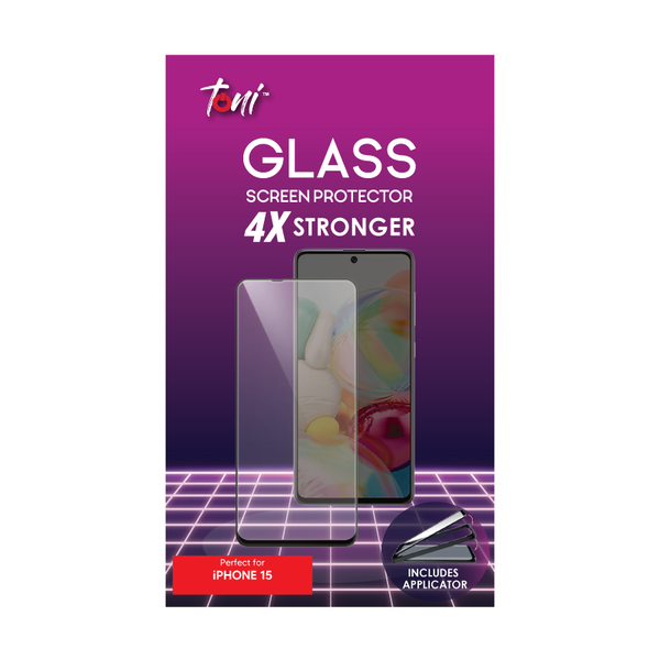 Toni Glass Apple iPhone 15 Screen Protector with Applicator