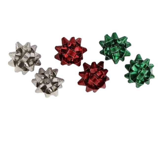 Christmas Wrapping Bow Earring Set - 3 Pairs