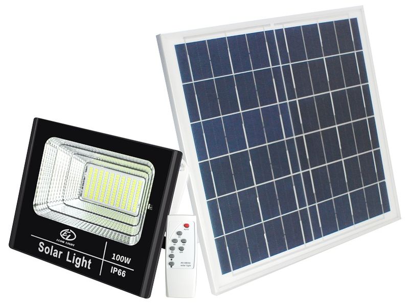 100W Solar LED Flood Light with Remote Control