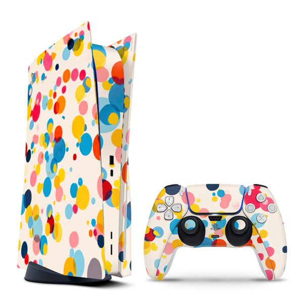 Decal Skin Compatible with PS5 (Disc) - Vibrant Polka Dots (Decal Only)