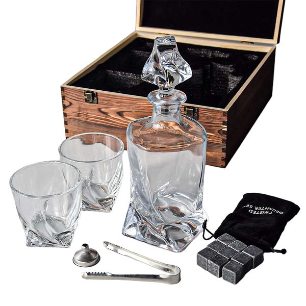 Twisted Decanter Set - Liquor Decanter Set