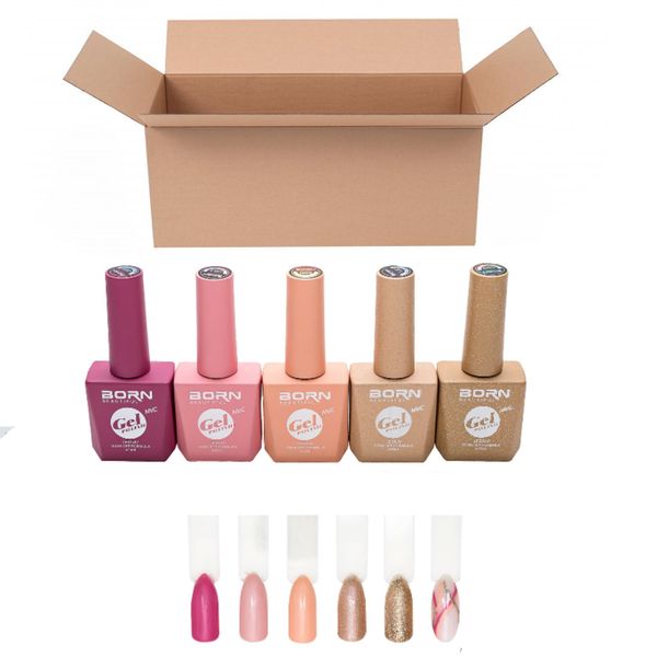 UV Gel Nail Polish BB - Set of 5 - Pink &amp; Gold