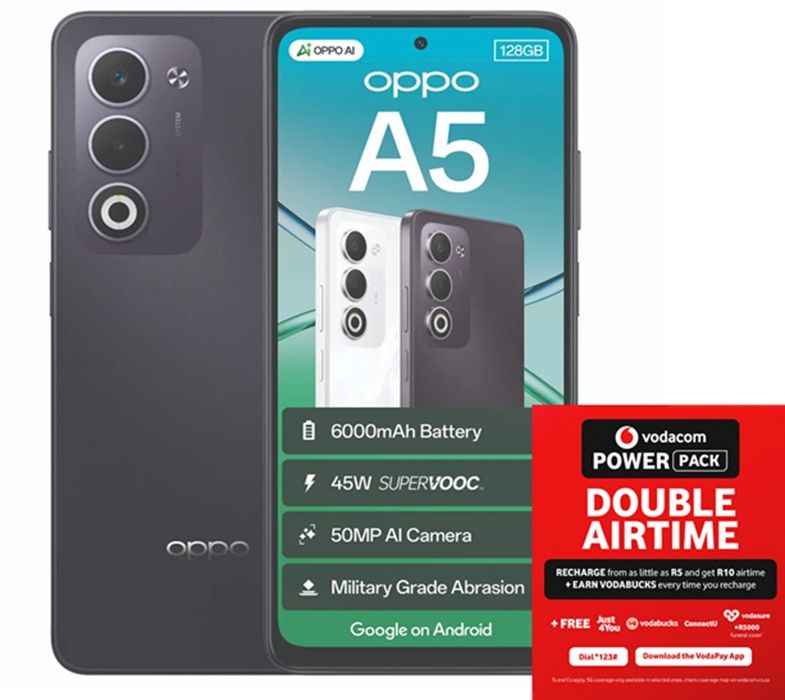 OPPO A5 128GB LTE Dual Sim - Midnight Purple + Vodacom SIM Card Pack