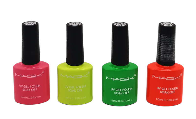4 x MAGK 10ml UV Gel Polish (Neons)