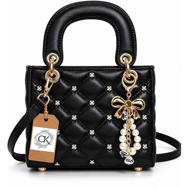 Captain - K Luxury Quilted Pearl Charm Tote Bag