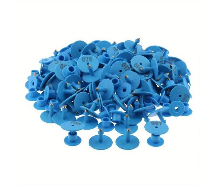 Blue Round Sheep Ear Tags -Pack of 100