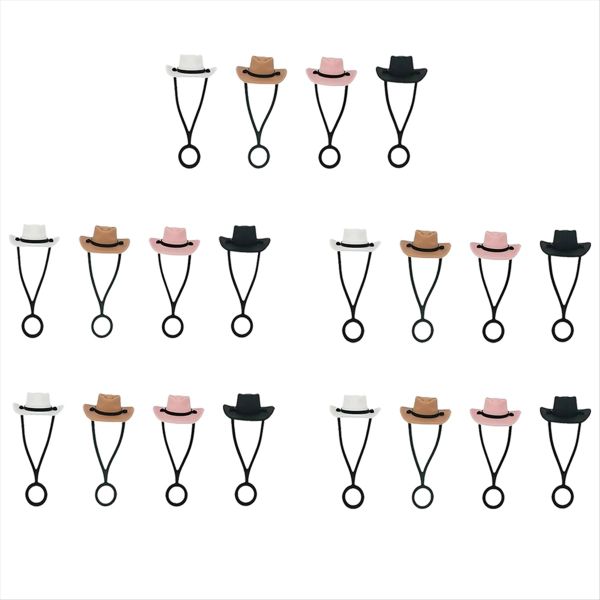 Silicone Cowboy Hat Straw Cute Hat Straw Topper Reusable Straw 20 Piece