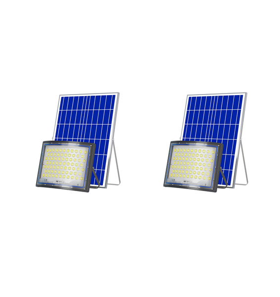 Ecomlight-2 x 400W Solar Floodlight - Curved Lens LED Outdoor Street Light