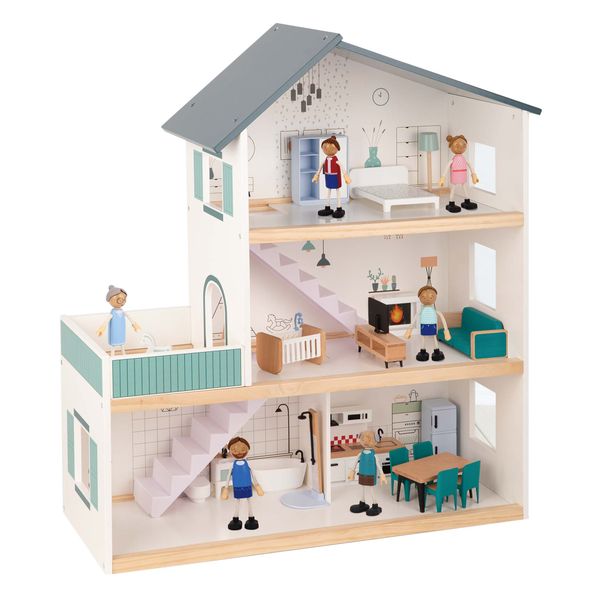 TookyToy 3-Storey Doll House &amp; Accessories