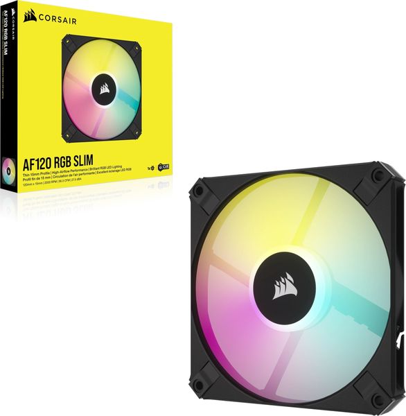 Corsair iCUE AF120 RGB Slim 120mm PWM 2000 RPM Black Case Fan