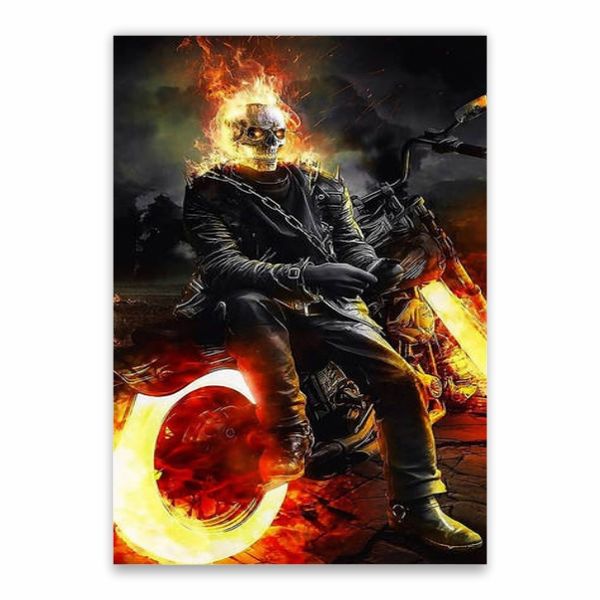 Ghost Rider And Bike Poster - A1